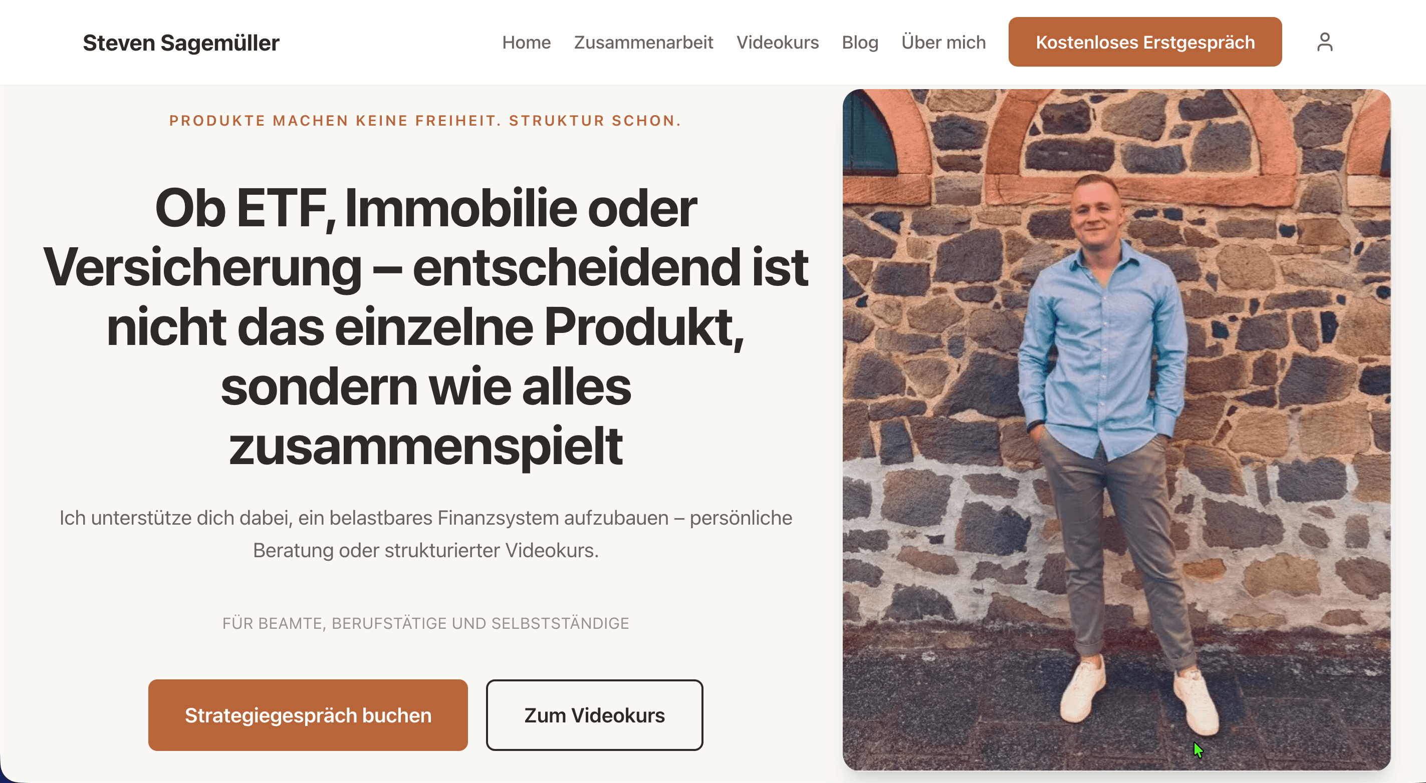 Screenshot der Website Sagemueller.com